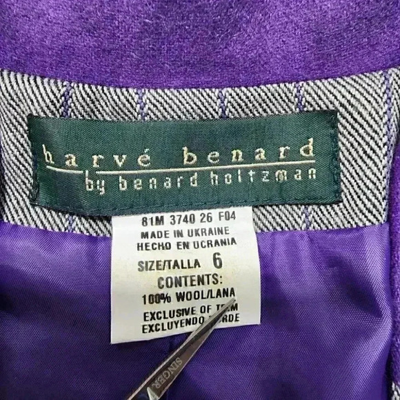 Harve Benard 100% Wool Striped Women's Blazer 6 - Picture 7 of 9